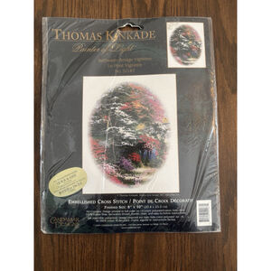 Vintage Candamar Designs Thomas Kinkade Stillwater Bridge Cross Stitch